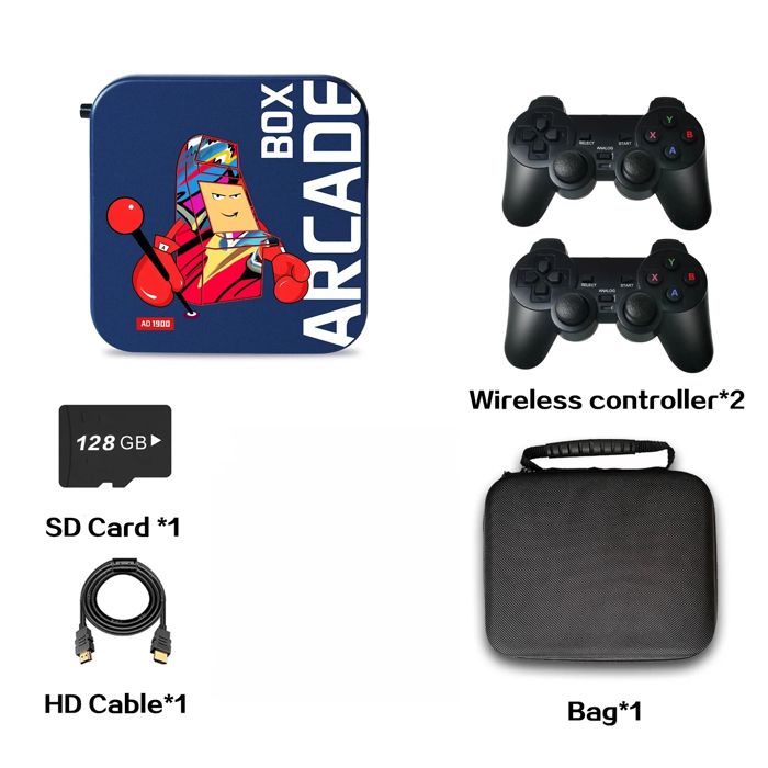 X2 Bleu Console de Jeux Retro 4K, Émulateur pour Console Vidéo, 40 000+ Jeux Rétro Intégrés, 40+ Émulateurs, Clé de Jeu Vidéo Plug - Jeux vidéo