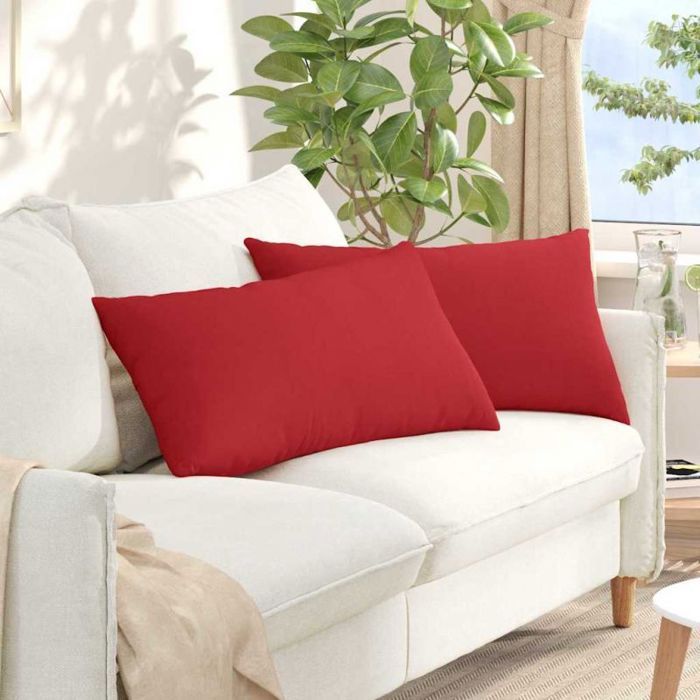 VIDAXL Lot de 2 coussins de canapé rouges 80 x 40 x 20 cm - tissu garnissage polyester