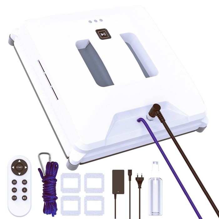 Robot nettoyeur de vitres 3000PA Robot nettoyeur de vitres avec pulvérisateur télécommandes à haute aspiration le lavage fenêtres