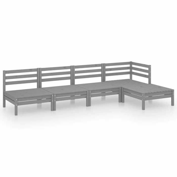 Maison Exclusive - Salon de jardin 5 pcs Bois de pin massif Gris
