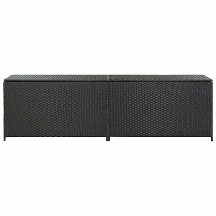 Noir Banc de rangement - SWEETY® Coffre rangement de jardin - Pour balcon - résine tressée 200x50x60cm noir CL37627889157