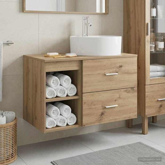 vidaXL Ensemble de mobilier de salle de bain 2 pc Chêne artisanal 3403911