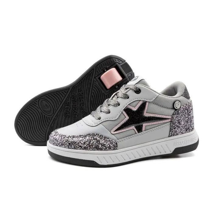 BREEZY ROLLERS Chaussure à Roulettes Star Argent Gris - Chaussures à roulettes Heelys