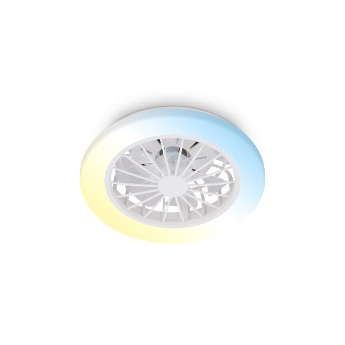 - Plafonnier ventilateur de plafond LED avec éclairage télécommande moteur DC silencieux à 5 vitesses CCT et Blanc Blanc AMPOULE