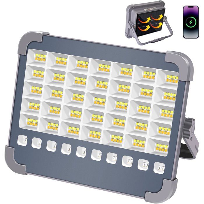 Projecteur Led Rechargeable Solaire 10000Lm 6000Mah Aimants[CA41]