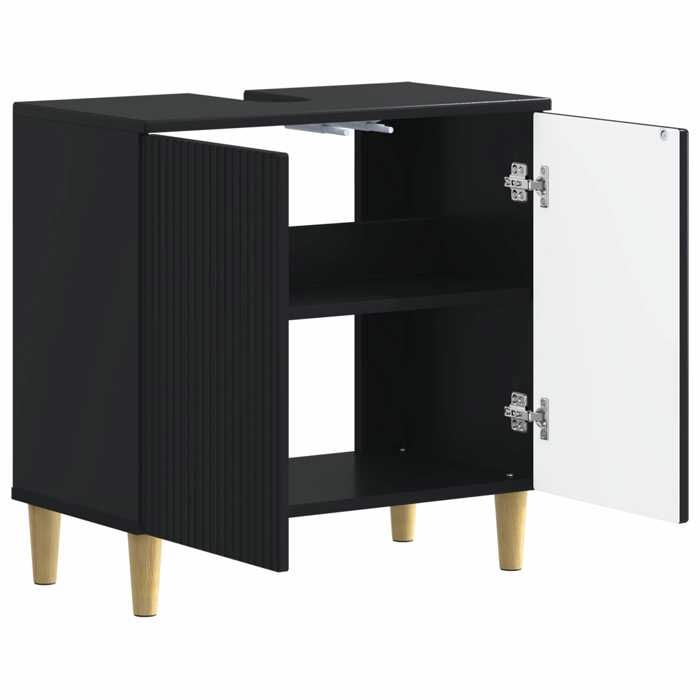Meuble sous Lavabo de Salle de Bain ARNHEM - vidaXL - Noir - 59 5x31 5x59cm - bois d’ingénierie - Résistant à l’humidité 470921