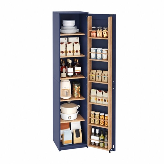 Buffet Haut Cuisine Meuble de Rangement avec étagères de Porte et Étagères Réglables Vaisselier pour Salon Salle à Manger Bleu