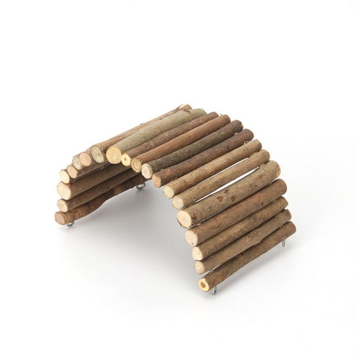Cachette en bois flexible - Très grande - Maison tunnel rampe pont tube pour cochons dInde furets hérissons chinchillas pet