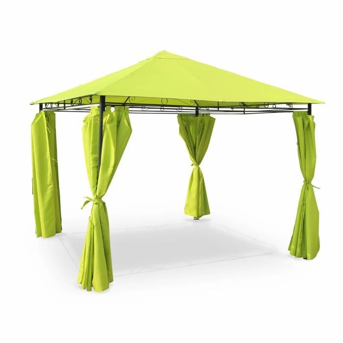 Alice S Garden Pergola Tolosa 3x3m Toile Avec Rideaux Coloris Vert Achat Vente Pergola Alice S Garden Pergola Tolo Cdiscount
