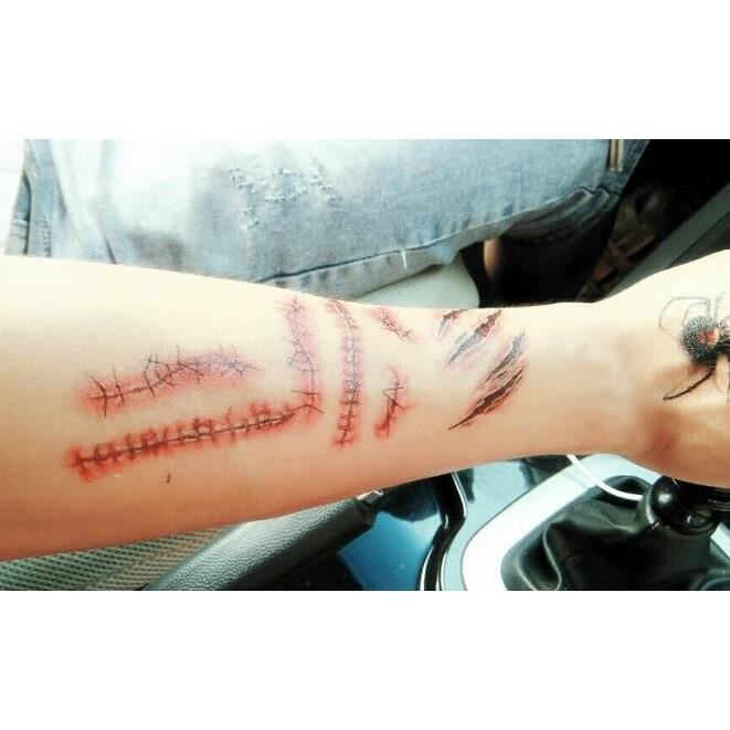 Halloween Tatouages De Cicatrice Achat Vente Tatoo Bijou De Corps Halloween Tatouages De Cica Cdiscount