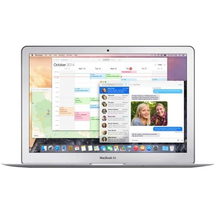 Achat PC Portable Apple MacBook Air Core i5 1.6 GHz OS X 10.12 Sierra 4 Go RAM 128 Go stockage flash 11.6" 1366 x 768 (HD) HD Graphics 6000 Wi-Fi pas cher