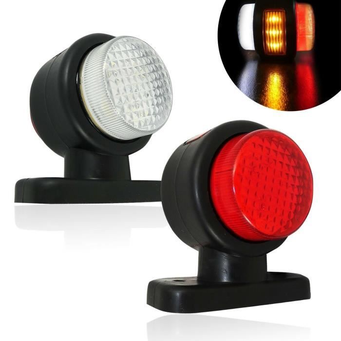 2 Feux De Gabarit Led Signalisation En Caoutchouc 12v Tricolore Sur Antene  - Cdiscount Auto