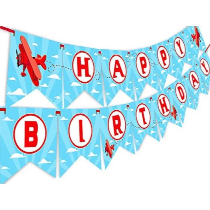 Fanion De Banniere Joyeux Anniversaire Avion Rouge Decoration De Fete Avion Haut Et Parti Parti N5lv5 Cdiscount Maison