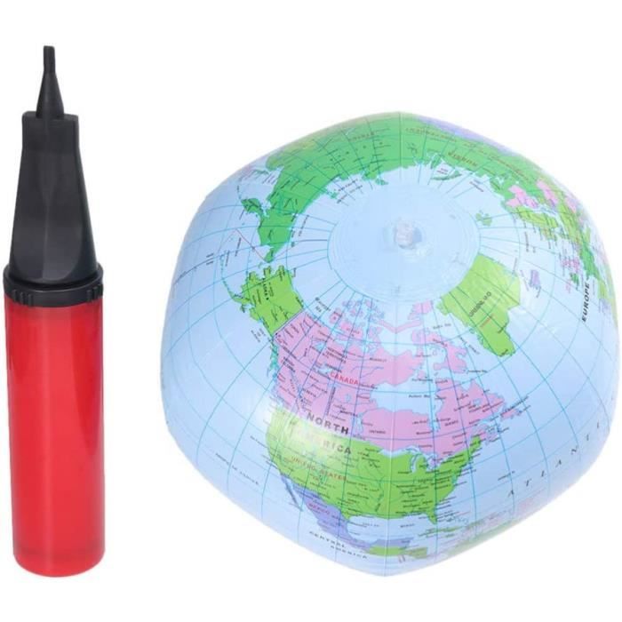 Butyeak Globe Gonflable Monde 2 Pièces - Ballon Terre PVC Pour Enfants, Apprentissage Géographie Et Jeux Piscine Plage