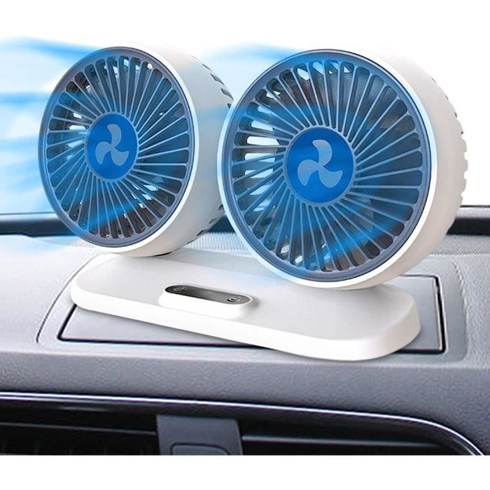 Ventilateur De Voiture 12 V/24 V à Double Tête - Ventilateur USB De Tableau De Bord