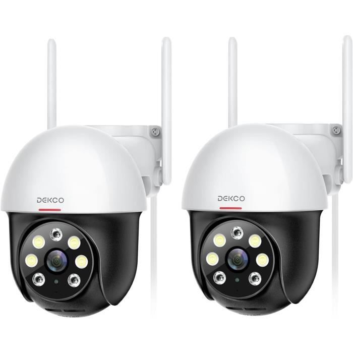 Caméra Surveillance Extérieure 2K WiFi PTZ – 360°, Vision Nocturne 30m, Détection IA, Neuve