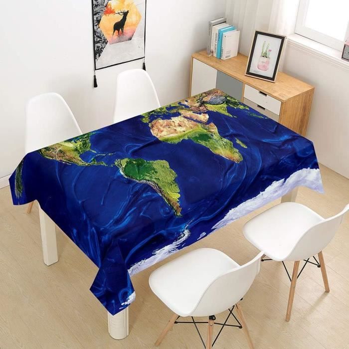 Imperméable Nappe Rectangulaires Nappe De Table, Impression De Monde ...