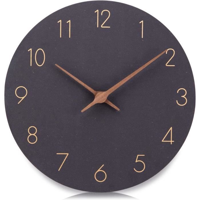 10 Pouces Horloge En Bois Murales Silencieuse De Salon Cuisine Modernes