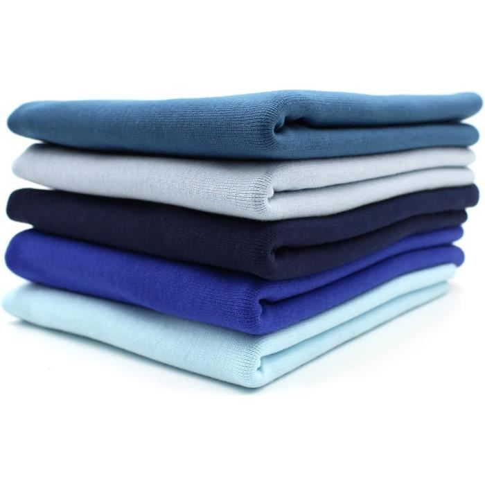 Lot de 5 tissus tubulaires de 0,25 m de large 95 coton, 5 élasthanne Jersey au choix