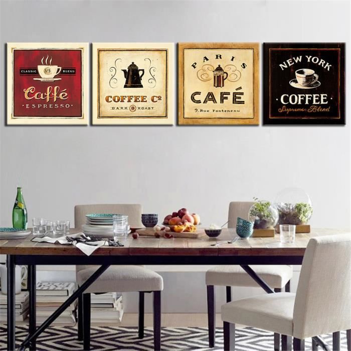 Tasse De Cafe Non Encadree Affiche De The Affiche De Peinture Moderne Pour Tableau De Cuisine Pour Salle De Cuisine 4 Panneau Achat Vente Objet Decoration Murale Soldes Sur