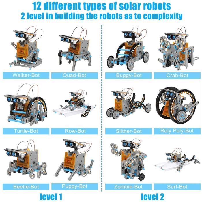 Jouet Robot Solaire 12 en 1 190 Pièces 8-12 ans