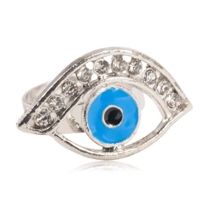 Bague Boho Chic Avec Un Oeil Bleu De Turquie Achat Vente