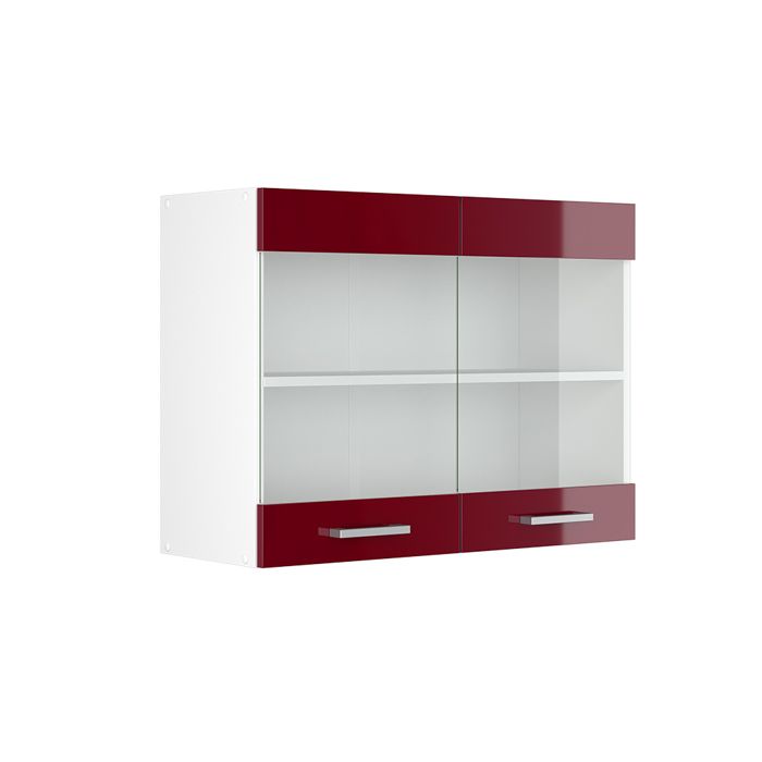 Armoire en verre R-Line 80cm Rouge brillant/Blanc Vicco 30489 Armoire en verre R-Line 80cm Rouge brillant/Blanc Vicco 30489