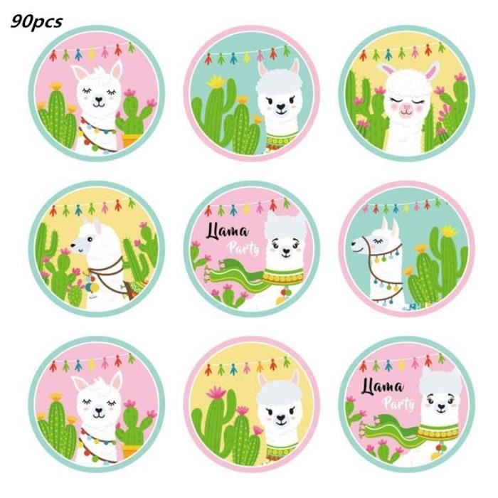 Stickers 90pcs Lama Theme Fete Decoration Joyeux Anniversaire Bannieres Alpaga Feuille Ballons Enfants Anniversaire Bebe Douche Lam Cdiscount Maison