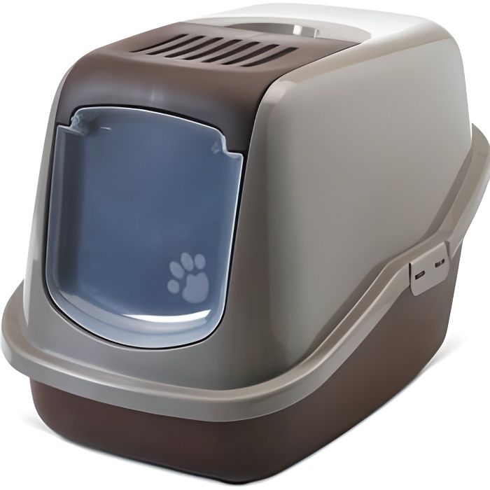 Maison de Toilette pour Chat 'Clean Cat' Marron/Gris 56x39x39 cm