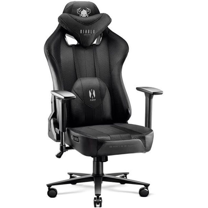 Diablo X Player 2.0 Chaise Gaming Fauteuil de Gamer de Bureau Accoudoirs 3D Tissu Skaï Oreiller Cousin Lombaire - vue 4