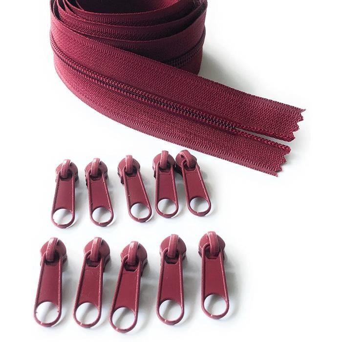Fermeture Éclair YKK en nylon noir de 8 mm