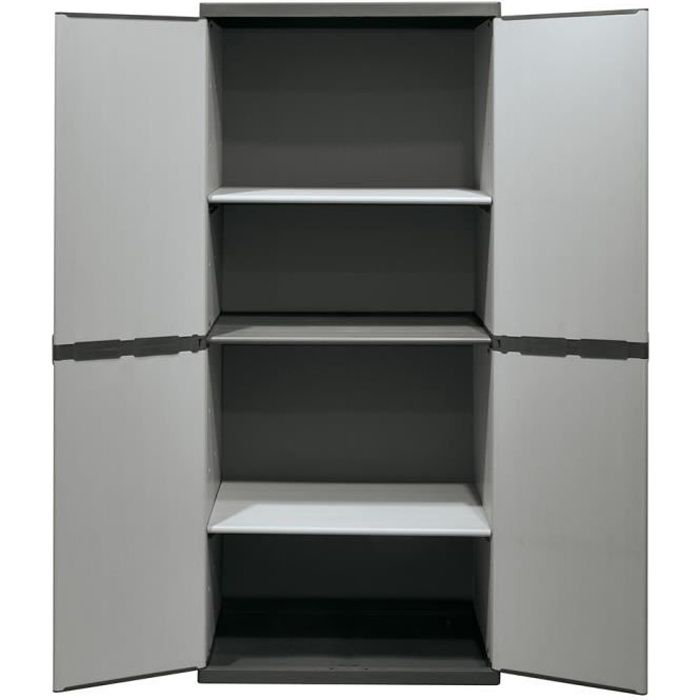 armoire haute en plastique - marque - 7811c04 - gris - résine
