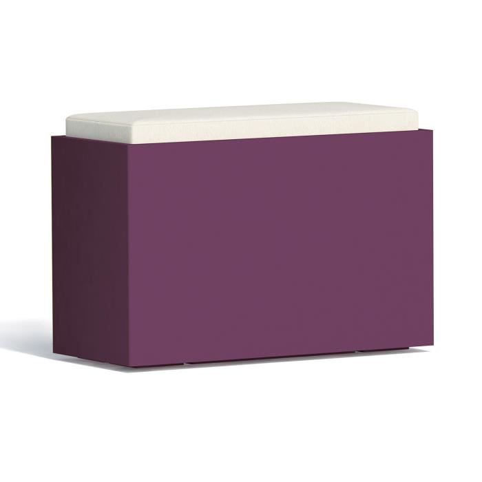 coffre de rangement en résine roomy - made in italy - violet - 80x35 cm