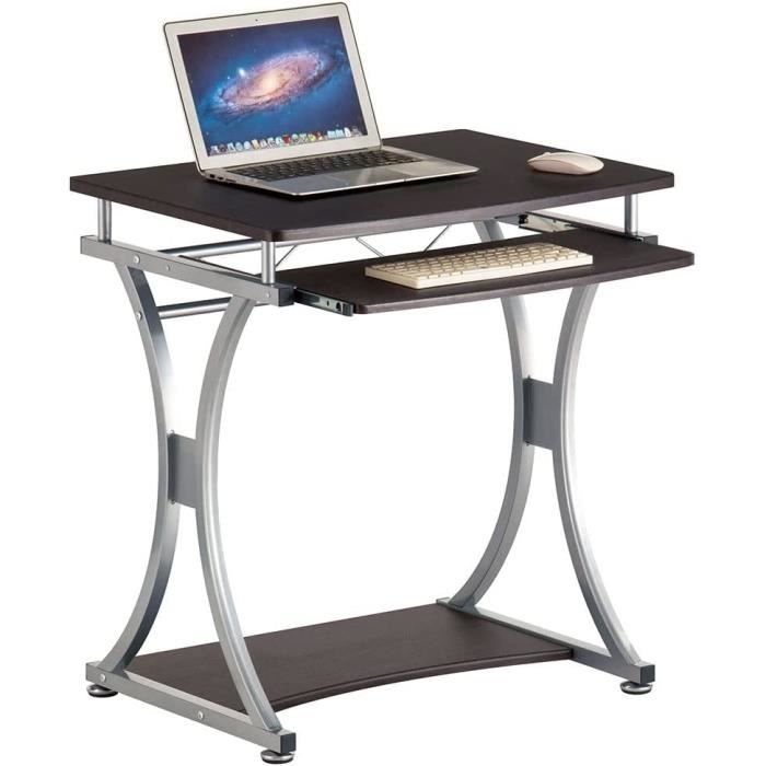 Table Portative PC Bakaji - Roulettes Réglable 60x40cm | Hauteur 70-92cm - Blanc