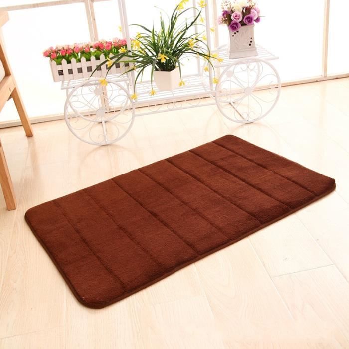 Homaxy Tapis de bain en mousse à mémoire de forme - Doux - Antidérapant - Lavable - Épais - Absorbant - 60 x 120 cm - Bleu marine