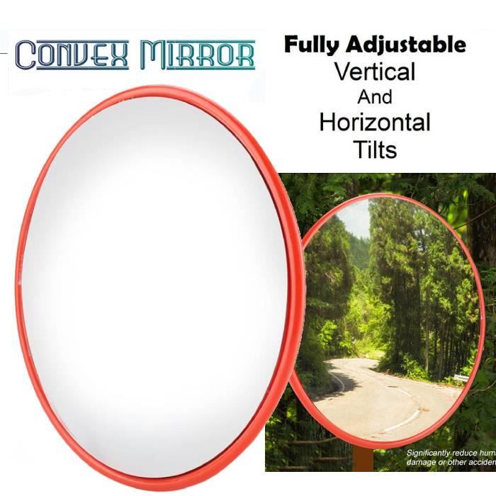 Miroir Convexe De Sécurité 50 Cm - Grand Angle Pour éliminer Les Angles Morts - Pour Parking, Garage, Allée - Avec Vis De Fixation