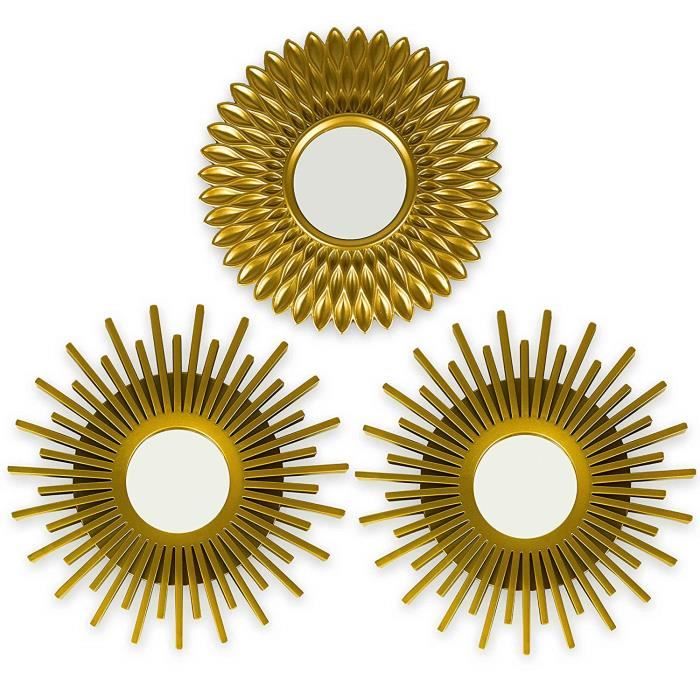 decoration de la maison bonnyco miroir murale 3 pieces miroir rond pour decoration murale dans maison salon et chambre 13619 cdiscount maison