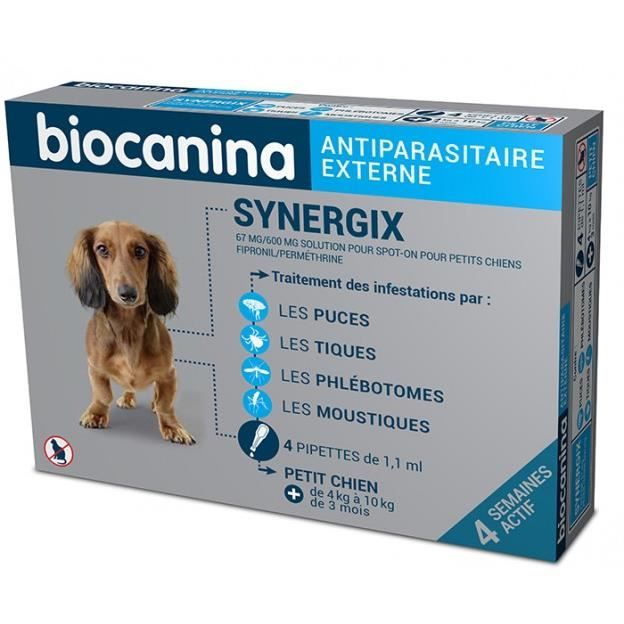 Meilleurs prix pour Biocanina Synergix Petit Chien 4 à 10kg 4 Pipettes