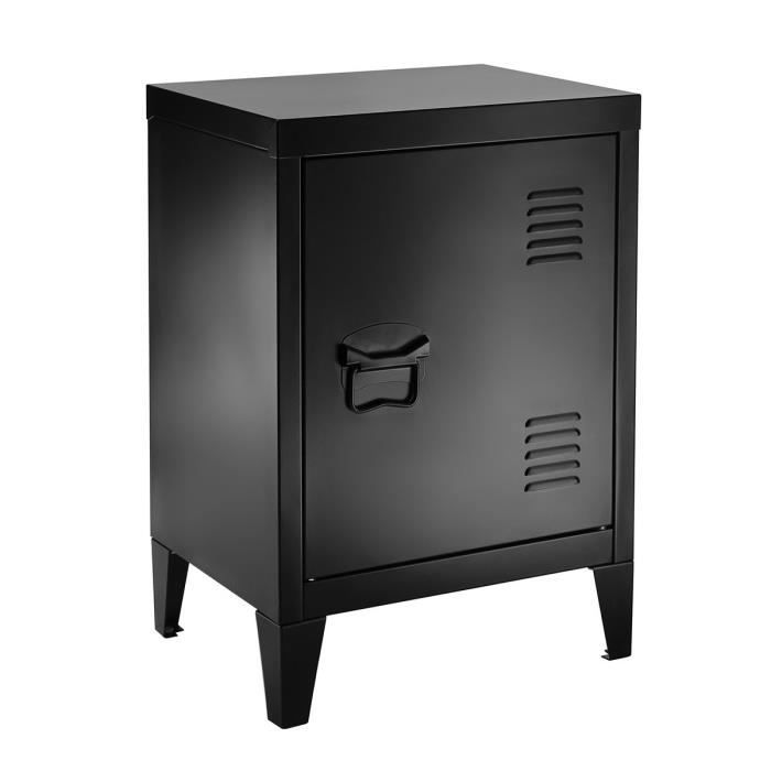 Petite armoire en métal noire Blanc Cdiscount Maison
