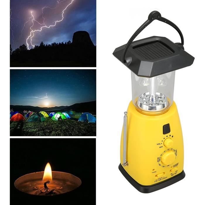 Radio Portable Multifonction - Manivelle, Solaire, Lampe LED, Chargeur Téléphone, 2000 MAh