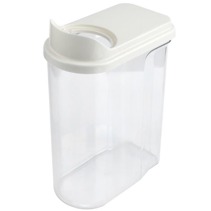 Lot 3 Récipients Rangement Céréales Transparent Avec Bec Verseur Et Tasse Doseuse – Hermétique S + M + L Pour Riz, Farine, Pâtes