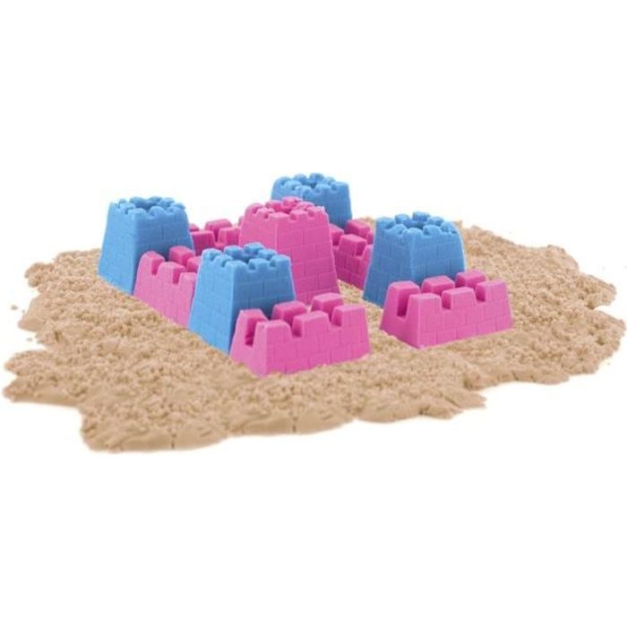 Sable Magique 1kg Avec Moules Château Fort - Jeu Créatif Pour Enfants GenioKids