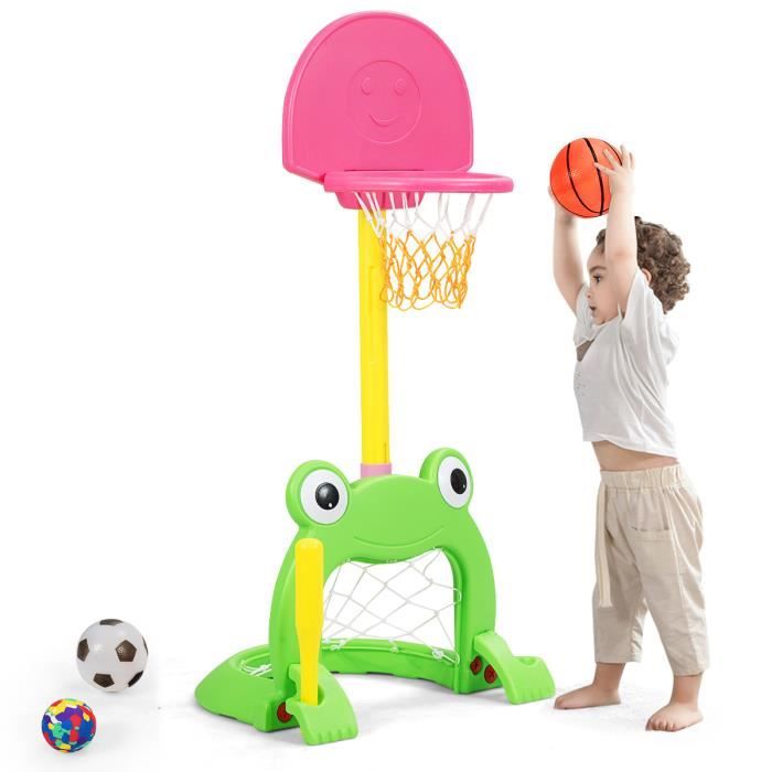 HYZH 63-150 cm Portable Stable et hHauteur R/églable Panier De Basket pour Enfants