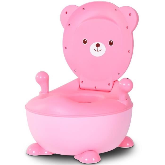 Pot De Bebe Siege De Toilettes Pour Bebe Enfant Avec Couvercle Anti Odeur En Forme D Ours Rose Cdiscount Puericulture Eveil Bebe