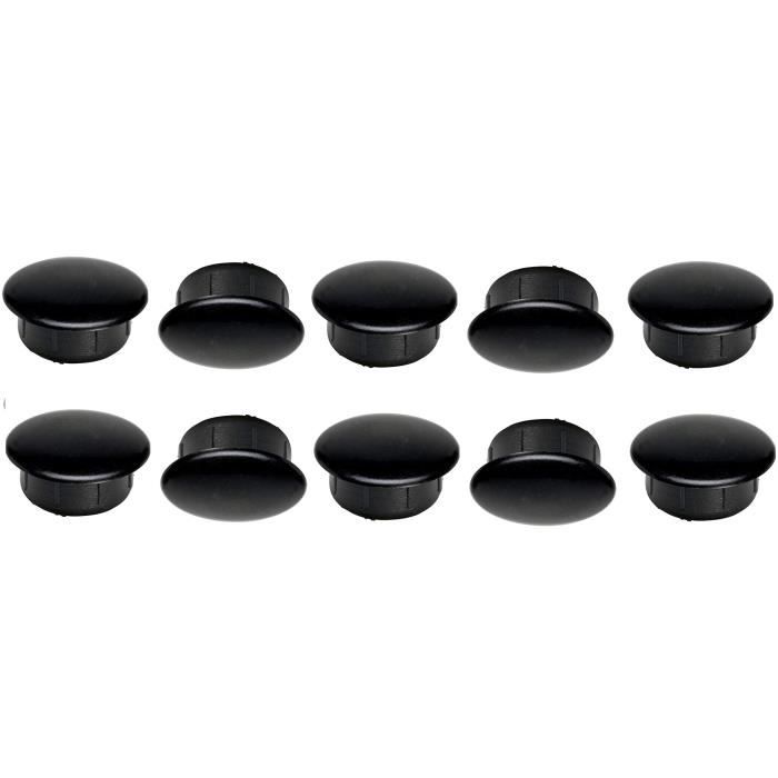 20 bouchons noir pour tubes ronds/barres rondes/bouchons