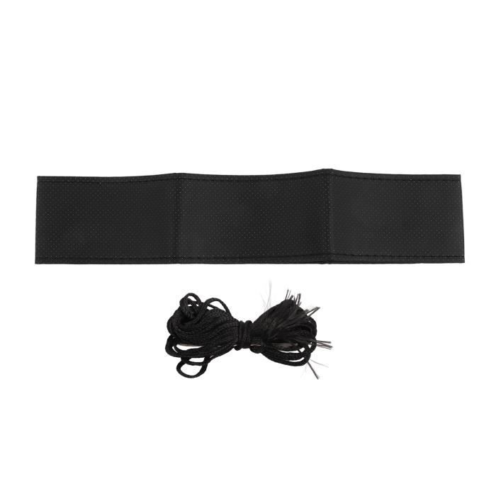 Housse De Volant De Voiture En Cuir Noir Cousue à La Main