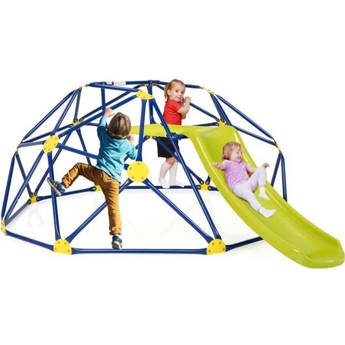 DREAMADE Toboggan avec Dôme d'Escalade Enfant, Aire de Jeux Charge 180KG  Extérieure et Intérieure, 241,5 x 183 x 91,5 CM - Cdiscount Jeux - Jouets