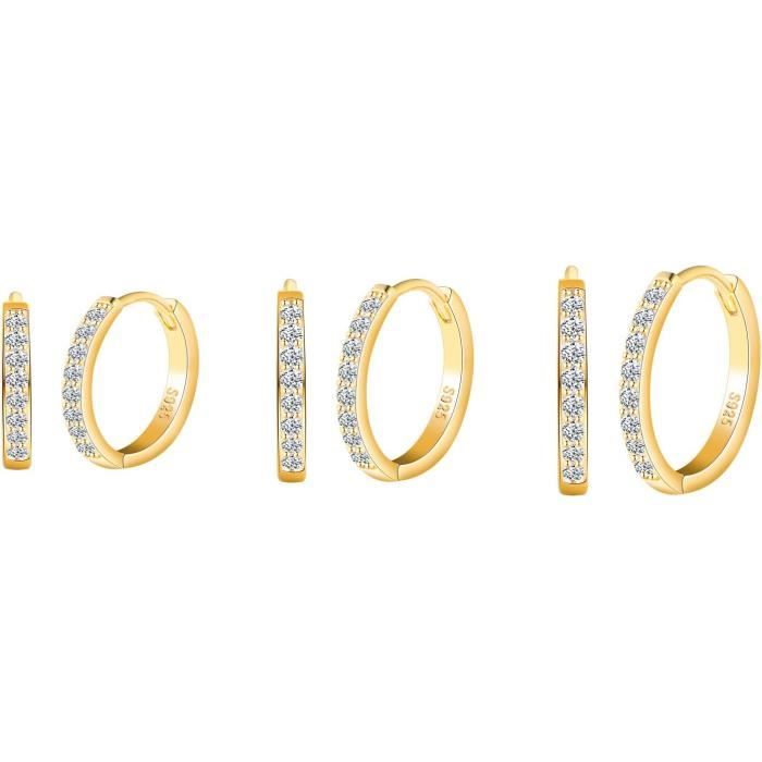 Elégantes boucles d'oreilles en or avec zirconium main image 0