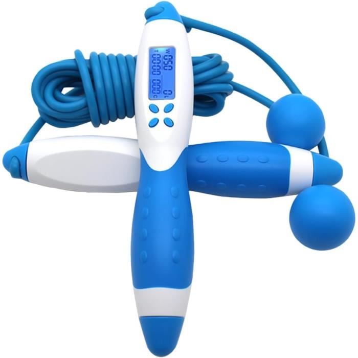 Corde à Sauter Compteur LCD - Sans Fil, Réglable - Compte Calories, Temps, Sauts - Pour Fitness