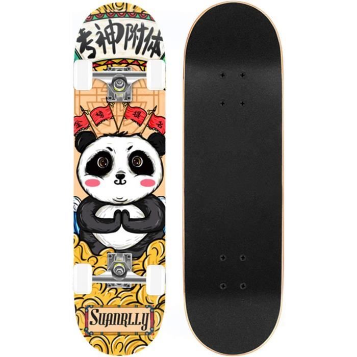 Skateboard Complet Pour Débutants, Plateau En Érable 9 Plis, Double